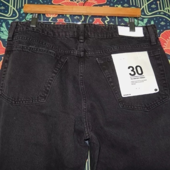 Re/Done Denim 70's Low Rise Straight Washed Black Jeans 30 Nwt - Picture 7 of 7